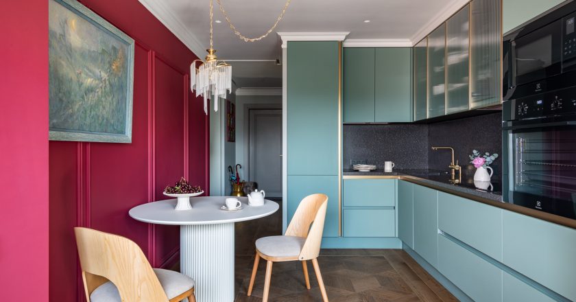 Дизайн кухни с бирюзовым цветом